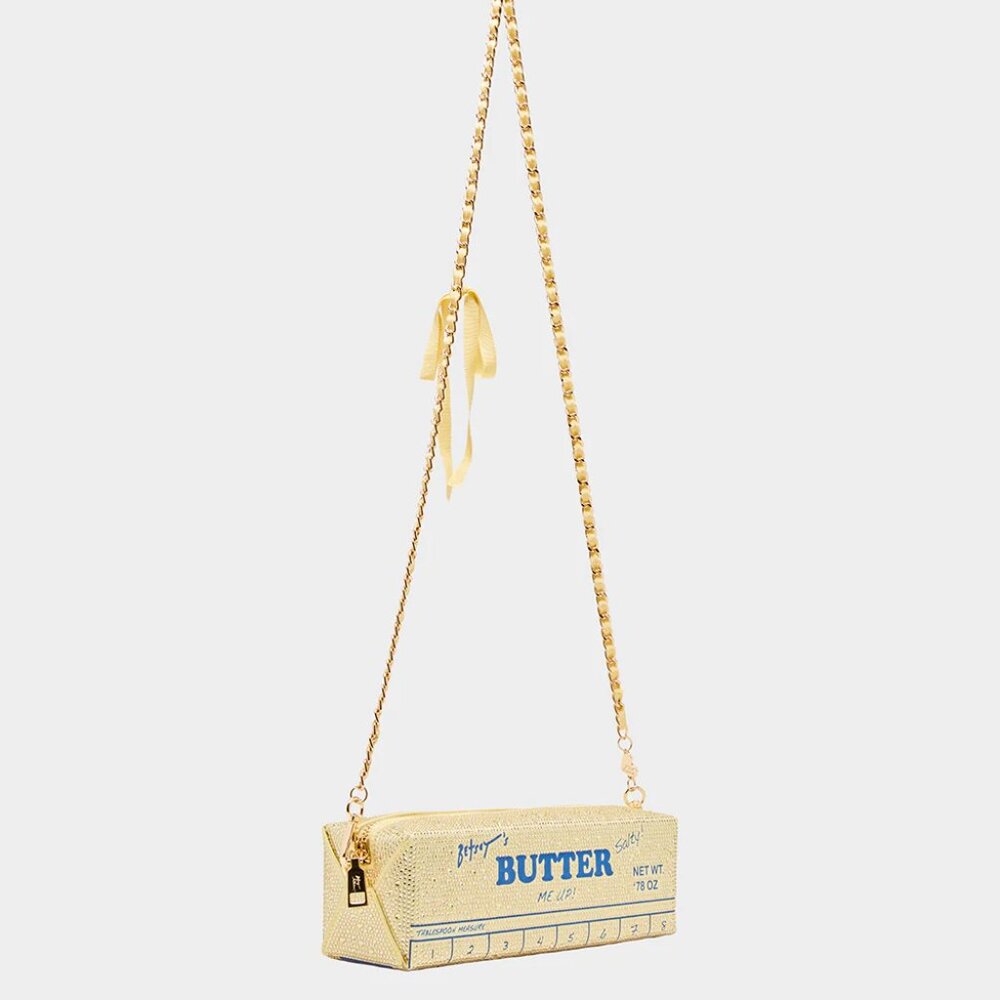 Betsey Johnson Kitsch Spread It On Yellow Crossbody Bag Stick Of Butter NWT - Picture 6 of 16
